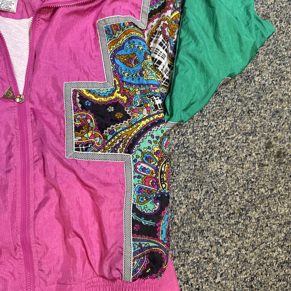 Casual Isle Vintage 80s 90s Full Zip Nylon Windbreaker Jogging Suit Size S EUC - Picture 4 of 7
